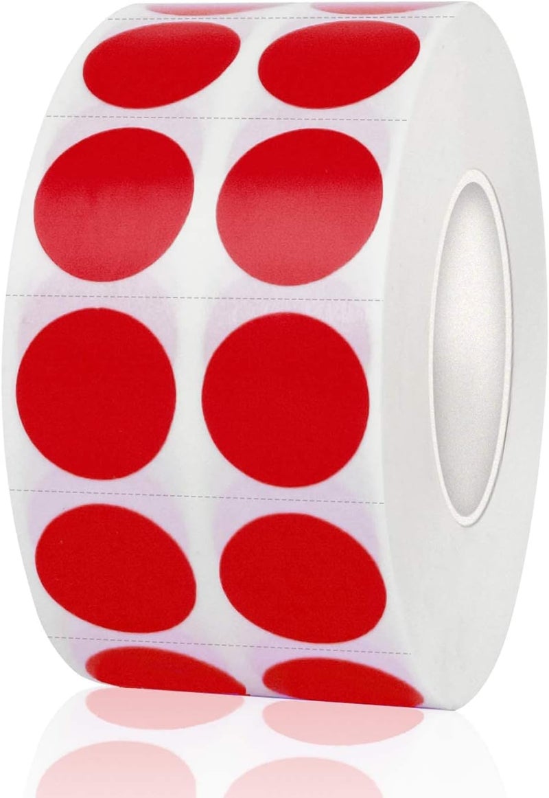 Yeachlaing 2000 Pieces 0.5 Inch Round Color Coding Labels,Circle Dot Stickers Used for Classroom Office and More,with Perforation Line (Red) - Image 1